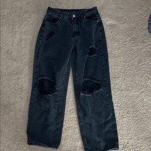 Black Distressed Jeans